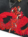 Christian Louboutin Red, Black, Gold Canvas Leather trim Embellished Tote Bag Red, Black, Gold / Small