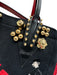 Christian Louboutin Red, Black, Gold Canvas Leather trim Embellished Tote Bag Red, Black, Gold / Small