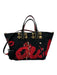 Christian Louboutin Red, Black, Gold Canvas Leather trim Embellished Tote Bag Red, Black, Gold / Small