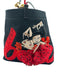 Christian Louboutin Red, Black, Gold Canvas Leather trim Embellished Tote Bag Red, Black, Gold / Small