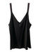 Lafayette 148 Size 3X Black Silk Sleeveless Satin V Neck Top Black / 3X