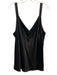 Lafayette 148 Size 3X Black Silk Sleeveless Satin V Neck Top Black / 3X