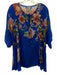Johnny Was Size XXL Blue, Red, Green Cupra Rayon Half Sleeve Floral V Neck Top Blue, Red, Green / XXL
