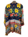 Johnny Was Size XL Red & Multi Silk Long Sleeve Mixed Floral Open Front Cardigan Red & Multi / XL