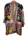 Johnny Was Size XL Red & Multi Silk Long Sleeve Mixed Floral Open Front Cardigan Red & Multi / XL