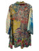 Johnny Was Size XL Blue & Multi Silk Long Sleeve Mixed Print Tie Waist Cardigan Blue & Multi / XL