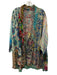 Johnny Was Size XL Blue & Multi Silk Long Sleeve Mixed Print Tie Waist Cardigan Blue & Multi / XL
