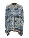 Johnny Was Size 1X Blue & White Silk Long Sleeve Mixed Floral Cardigan Blue & White / 1X