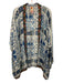 Johnny Was Size 1X Blue & White Silk Long Sleeve Mixed Floral Cardigan Blue & White / 1X