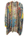 Johnny Was Size XL Blue, Yellow, Red Cupra Rayon Long Sleeve Open Front Cardigan Blue, Yellow, Red / XL