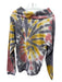 Pilcro Size S Gray Pink & Yellow Cotton Tie Dye Paneled Waffle Sweater Gray Pink & Yellow / S