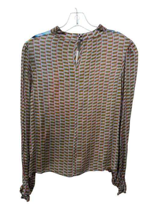 Conditions Apply Size XS Gray, Blue, Multi Viscose Front Keyhole Abstract Top Gray, Blue, Multi / XS