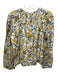 Rebecca Taylor Size Medium Yellow, Blue, White Cotton Blend Long puff sleeve Top Yellow, Blue, White / Medium