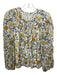 Rebecca Taylor Size Medium Yellow, Blue, White Cotton Blend Long puff sleeve Top Yellow, Blue, White / Medium