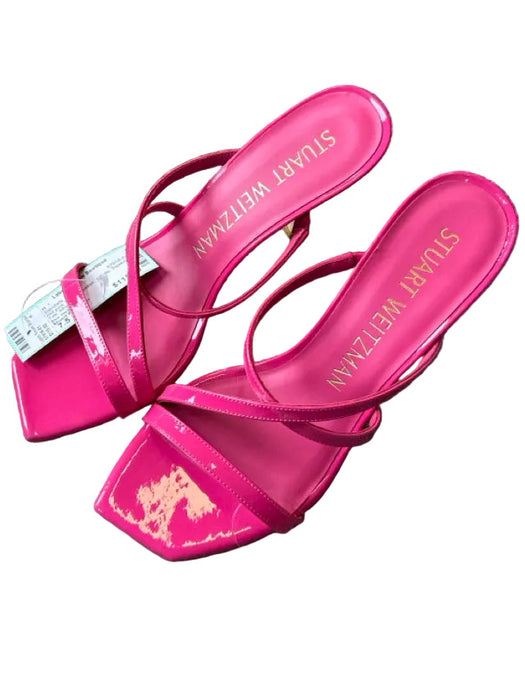 Stuart Weitzman Shoe Size 7.5 Hot pink Patent Leather Stiletto Sandals