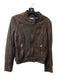 Vera Pelle Size 46 Chocolate Brown Leather Long Sleeve Front Zip Moto Jacket Chocolate Brown / 46