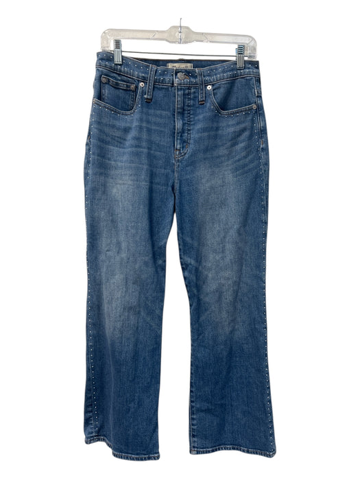 Madewell Size 28 Light Wash Cotton High Rise 5 Pocket Wide Leg Stud Jeans Light Wash / 28