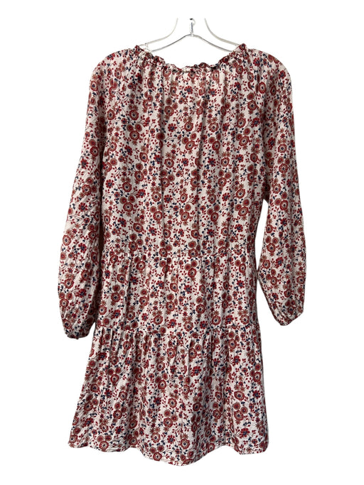 XiRENA Size XS Red, Brown & blue Cotton Floral Half Lined Off Shoulder Dress Red, Brown & blue / XS