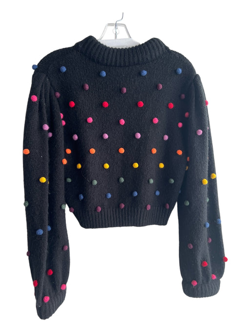Farm Rio Size XS Black & Rainbow No Fabric Tag Mock Neck Long Sleeve Sweater Black & Rainbow / XS