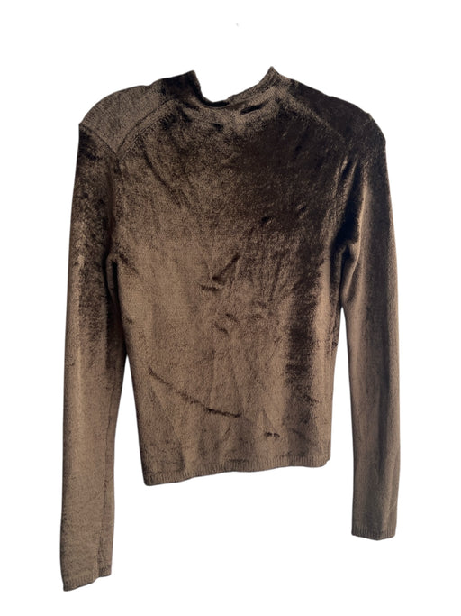 Vince Size XS Army Green No Fabric Tag Round Neck Long Sleeve Cropped Minky Top Army Green / XS