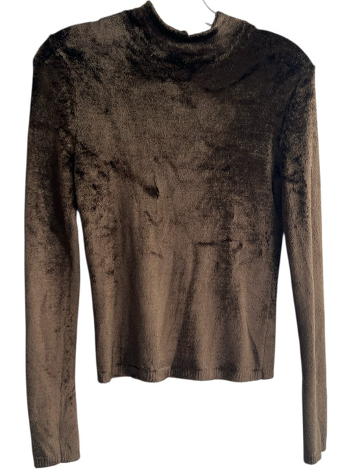 Vince Size XS Army Green No Fabric Tag Round Neck Long Sleeve Cropped Minky Top Army Green / XS