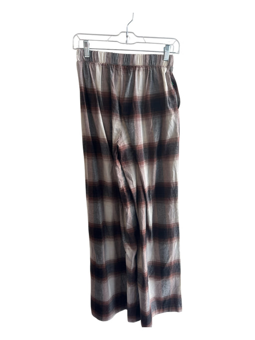 Bobbi Black Size Est XS Brown No Fabric Tag Plaid Wide Leg Elastic Waist Pants Brown / Est XS