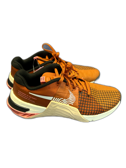 Nike Shoe Size 7.5 Burnt Orange Leather Lace Up Abstract Design Almond Toe Shoes Burnt Orange / 7.5