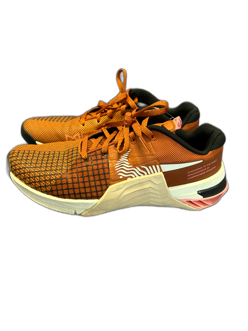 Nike Shoe Size 7.5 Burnt Orange Leather Lace Up Abstract Design Almond Toe Shoes Burnt Orange / 7.5