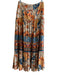 Farm Rio Size Small Orange & Blue Viscose Side Zip Floral Tiered Maxi Skirt Orange & Blue / Small