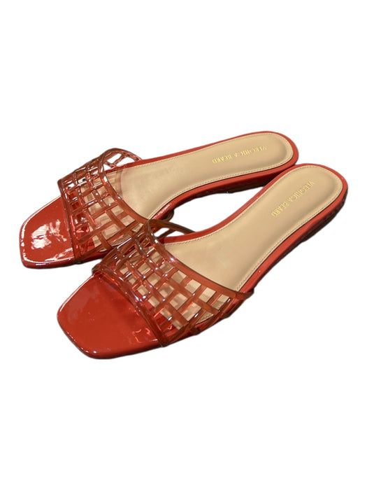 Veronica Beard Shoe Size 7 Orange Jelly Square Toe Flat Slide Shoes Orange / 7