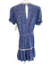 Faithful Size 4 Blue & White Rayon Wrap All Over Print Short Sleeve Dress Blue & White / 4
