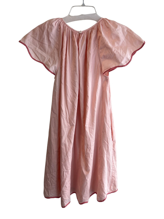Lake Size Small Peach Cotton Short Sleeve Round Neck A Line Keyhole Back Dress Peach / Small