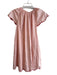Lake Size Small Peach Cotton Short Sleeve Round Neck A Line Keyhole Back Dress Peach / Small
