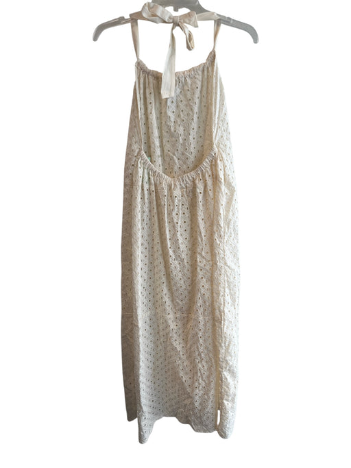 Vitamin A Size XS Off White No Fabric Tag Halter Perforated Tiered Maxi Dress Off White / XS