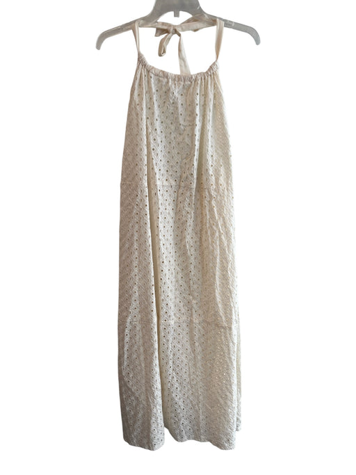 Vitamin A Size XS Off White No Fabric Tag Halter Perforated Tiered Maxi Dress Off White / XS