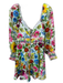 Alice + Olivia Size S / 6 White & Multi Cotton Blend Long puff sleeve Dress White & Multi / S / 6