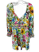 Alice + Olivia Size S / 6 White & Multi Cotton Blend Long puff sleeve Dress White & Multi / S / 6