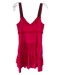 Cinq a Sept Size S / 6 Red Pink Silk Ribbon Straps Fringe Trim Mini Dress Red Pink / S / 6