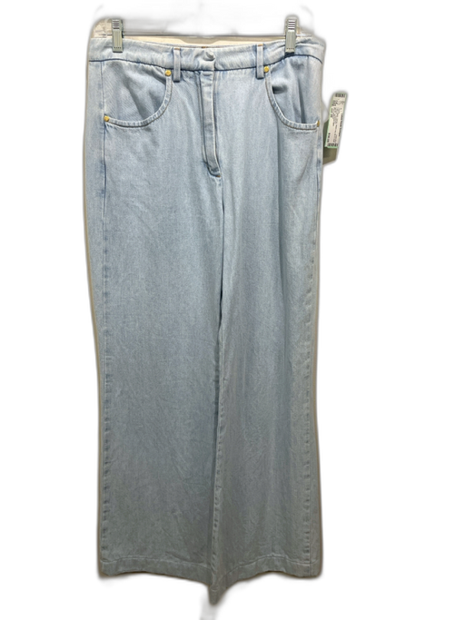 Tara Jarmon Size est 28 Light Wash Denim Wide Leg Zip & Hook Closure Jeans Light Wash / est 28