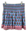 Marea Size S Blue, Pink & Green Cotton floral print Smocked Waist Mini Skirt Blue, Pink & Green / S