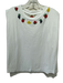 Farm Rio Size XS White & Multi Cotton Beaded Fruit Sleeveless Tank Top White & Multi / XS