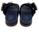 Schutz Shoe Size 6.5 Blue, brown & gold Leather Woven Checked Slides Sandals Blue, brown & gold / 6.5