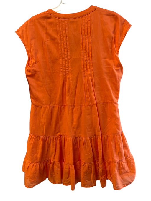 Marea Size XS Orange Cotton Sleeveless V Neck Button Down Stitch detail Dress Orange / XS
