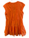 Marea Size XS Orange Cotton Sleeveless V Neck Button Down Stitch detail Dress Orange / XS