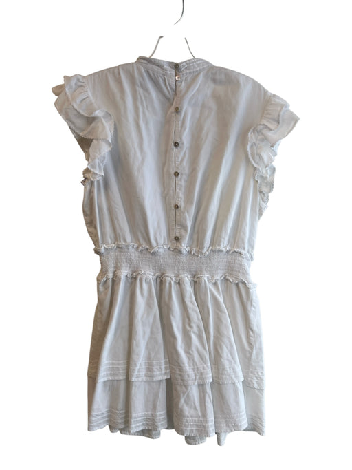 Cleobella Size Large White Cotton Round High Neck Sleeveless Elastic Waist Dress White / Large