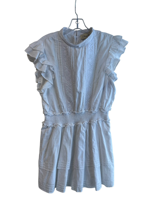 Cleobella Size Large White Cotton Round High Neck Sleeveless Elastic Waist Dress White / Large