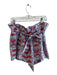 Emily McCarthy Size Small Blue & Red Linen & Rayon Elastic Waist Belt Inc Shorts Blue & Red / Small