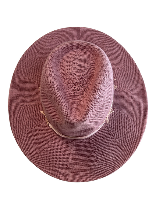 Wyeth Pink Cotton & Polyester Fedora Ribbon Detail Gold Chain Detail Fitted Hat Pink / One Size