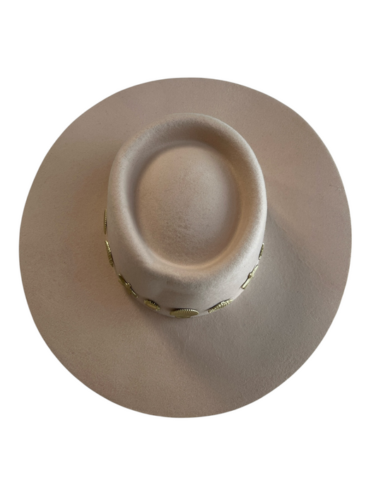 Lack of Color Cream Australian Wool Fedora Gold Hardware Shell Pendant Lined Hat Cream / Medium