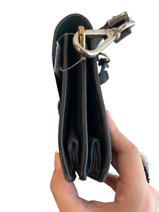 Prada Black Textured Leather Brush Gold Hardware Mid 2000s Shoulder Strap Bag Black / Small